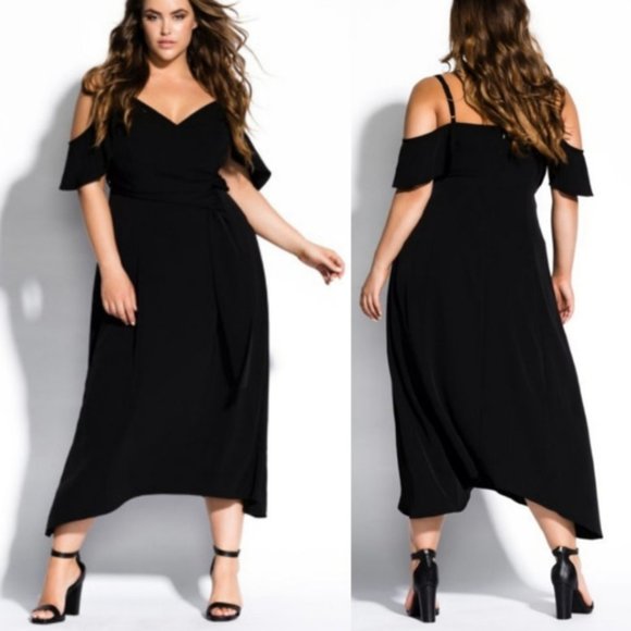 City Chic Dresses & Skirts - City Chic Sweet Delight Cold Shoulder Midi Dress